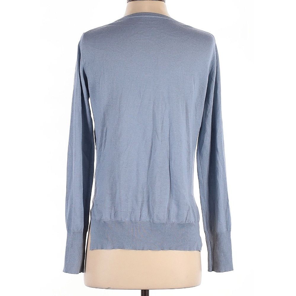 Naadam Cashmere Silk Blend Scoop Neck Soft Classic Sweater Light Blue Size Small - Picture 3 of 6